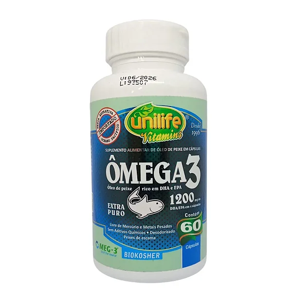 Ômega 3 (Óleo de Peixe) 60 Cápsulas 1200mg - Unilife