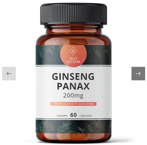 Ginseng PANAX 200mg - 60 caps (fitoterápico que possui propriedades tônicas e restaurativas, restaurando a capacidade física e mental, sendo indicado em casos de fraqueza, exaustão, cansaço e perda da concentração)