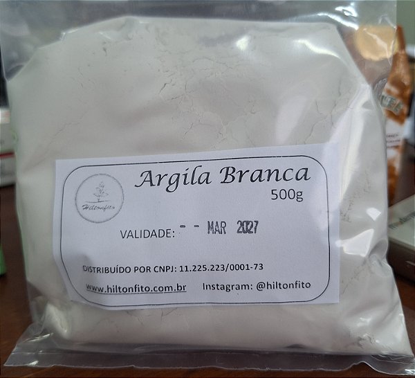 Argila branca - 500g (uso estética)