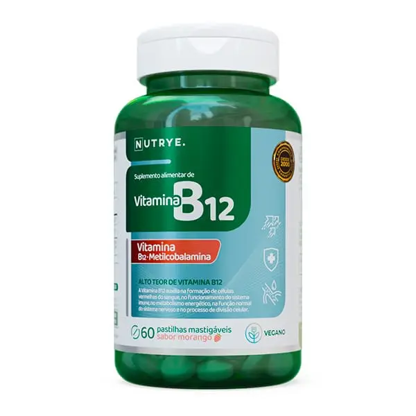 Vitamina B12 Metilcobalamina - 60 pastilhas mastigáveis