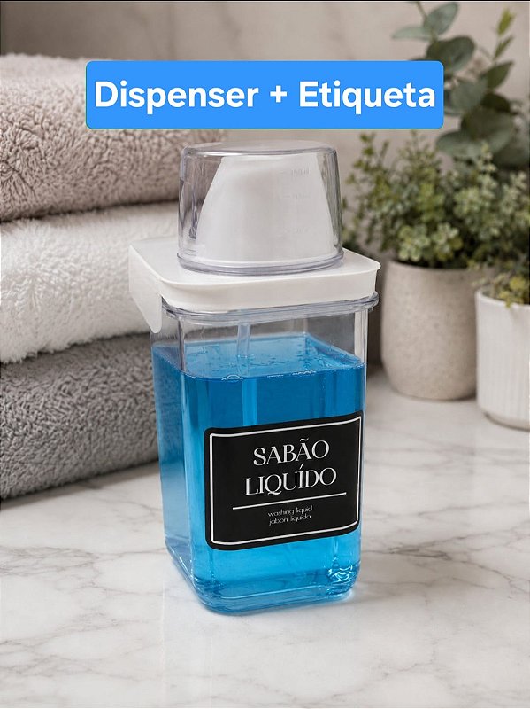 Dispenser Lavanderia 1,5L - Amaciante, Sabão em Pó, Sabão Líquido, Tira Manchas