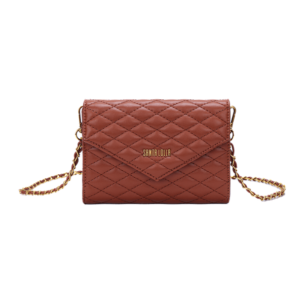 Bolsa Carteira Matelassê Soft Marrom Nuts Alça Transversal
