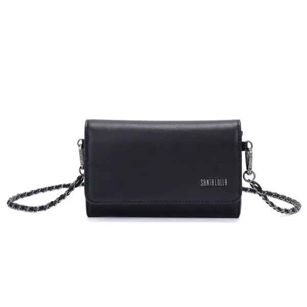 Bolsa Pequena Soft Preta Alça Transversal