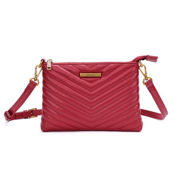 Bolsa Pequena Material Soft Vermelho Cherry Alça Transversal