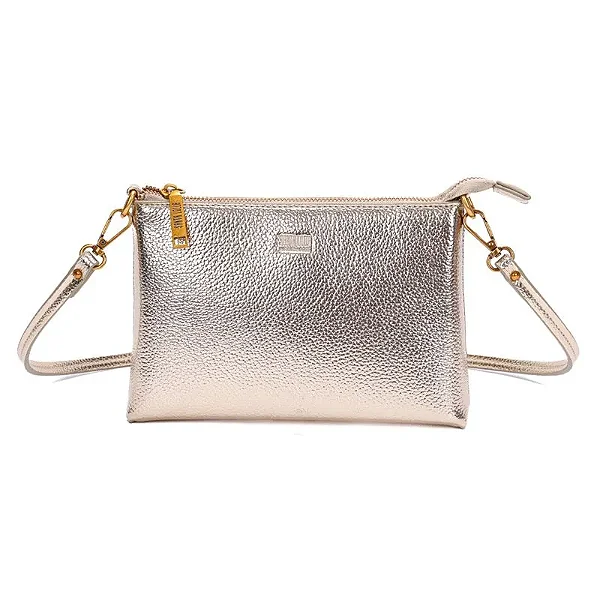 Bolsa Clutch Santa Lolla Dourada Floater Metalizado