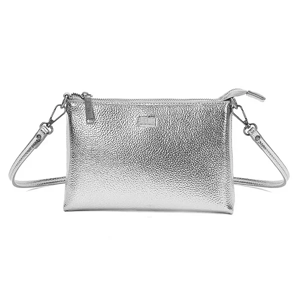 Bolsa Clutch Santa Lolla Prata Floater Metalizado