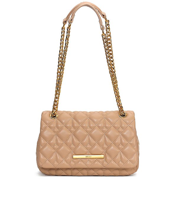 Bolsa Santa Lolla Nude Castor Correntes Matelassê