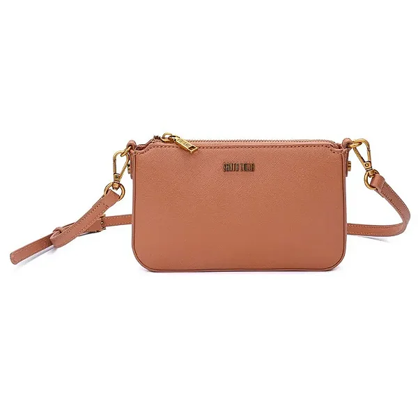 Bolsa Santa Lolla Pequena Risco Caramelo Alça Transversal