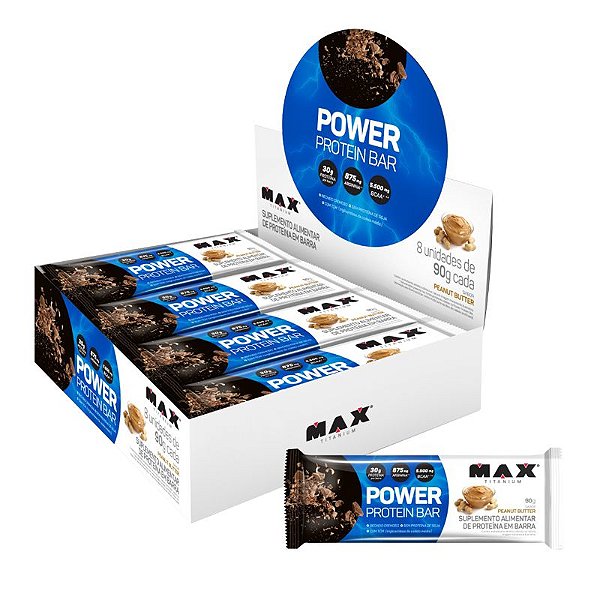 Power Protein Bar Dark (Caixa c/ 8 Unidades) - Max Titanium