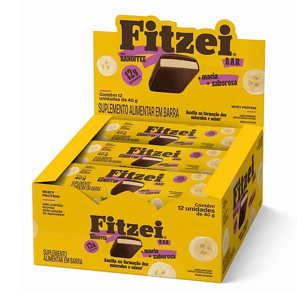 Barra de Proteína Fitzei Bar (Caixa c/ 12 de 40g) - Vitafor