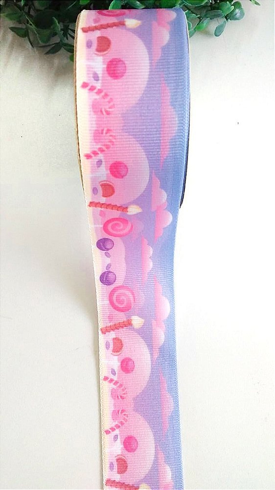 Fita Estampada Alpet Doces Lilás 38mm