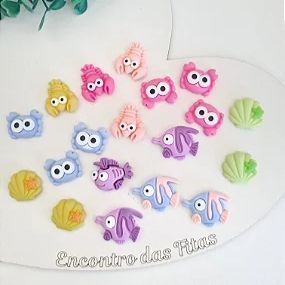 Aplique de Resina Animais Marinhos - 5 Unidades Sortidas