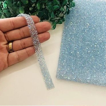 Manta de Strass - Azul bebê - 1x40cm