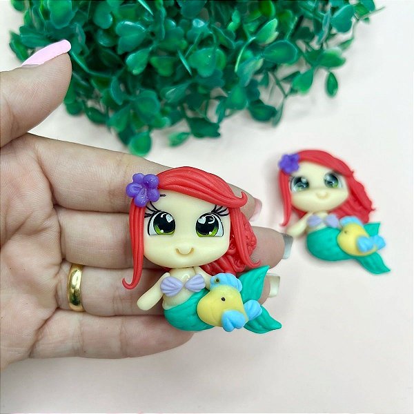 Aplique de Biscuit Boneca - Princesa Ariel - Unidade