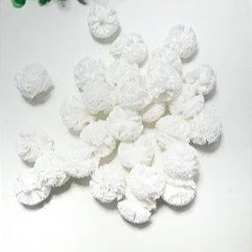 Pompom de Malha (Renda) - 2,5cm - Branco  - Unidade