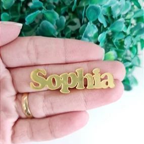 Nome em Acrílico Dourado Simples - 1,5cm de altura