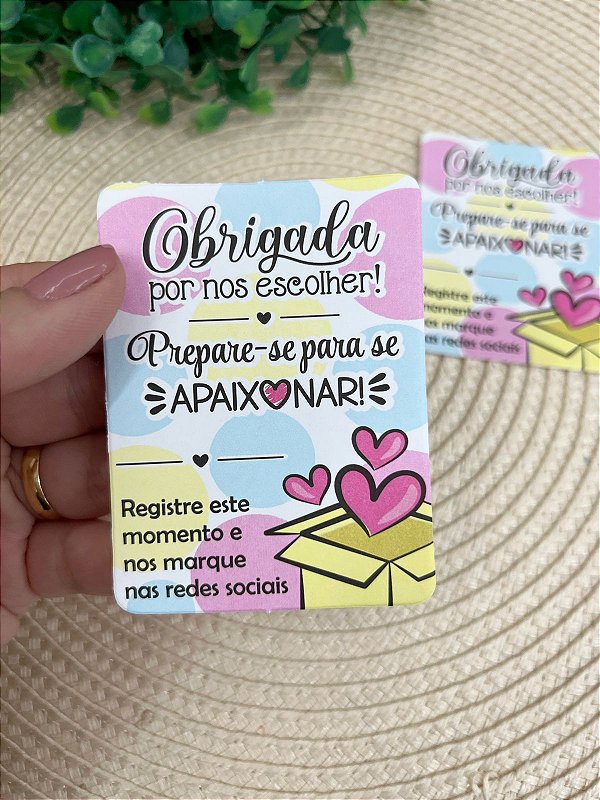 Tag de Agradecimento 5x7cm- modelo 1 - 10 unidades