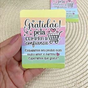 Tag de Agradecimento 5x7cm- modelo 2 - 10 unidades