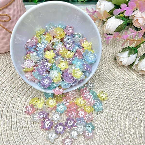 Entremeio Flor de Plástico Colorido Passante 20g