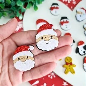 Aplique de EVA de Natal Papai Noel Glitter - Unidade