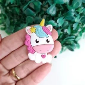 Aplique Emborrachado Unicórnio Cores Candy - Unidade