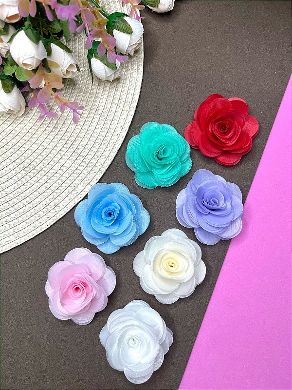 Flor de Organza 5cm - Unidade