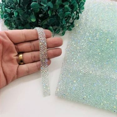 Manta de Strass - Verde claro- 1x40cm