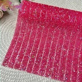Manta de Strass - Rosa Neon - 1x40cm