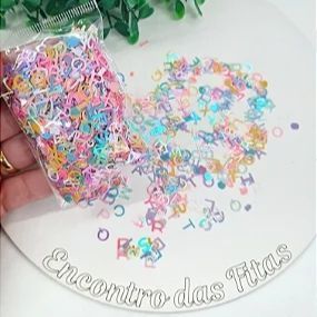 Aplique de Paetê Alfabeto Colorido Candy 10g