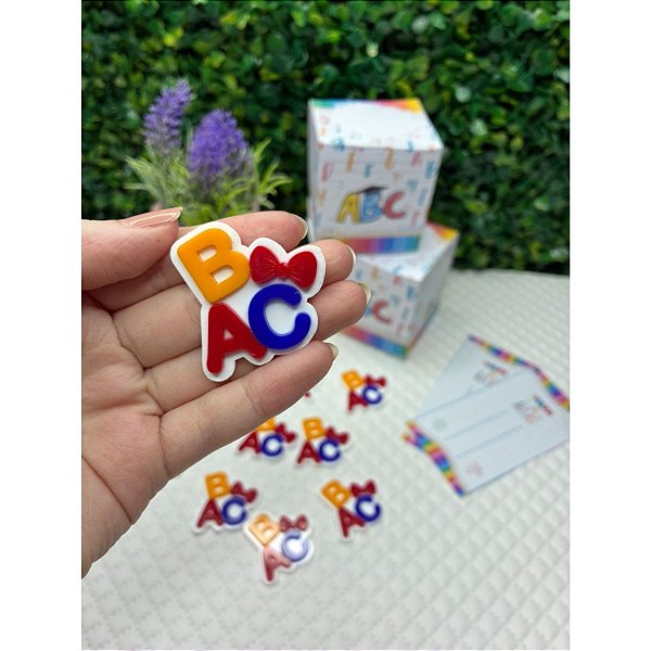 Aplique de Acrílico Escolar ABC Colorido - Unidade