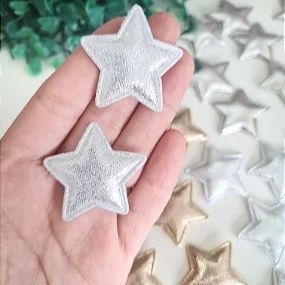 Estrela Almofadada Metalizada Prata - Unidade