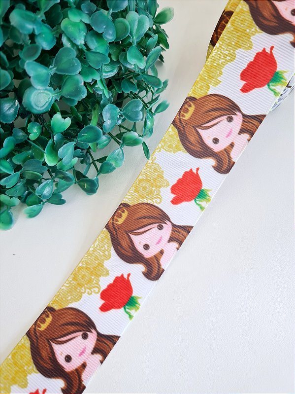 Fita Estampada Sakura 38mm - Princesa Bella - Metro
