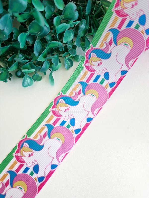 Fita Estampada Sakura Fitas 38mm - Unicórnio Candy - Metro
