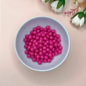 Miçanga Bola Leitosa 8mm 20 gramas - Pink
