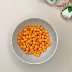 Miçanga Bola Leitosa 8mm 20 gramas - Laranja