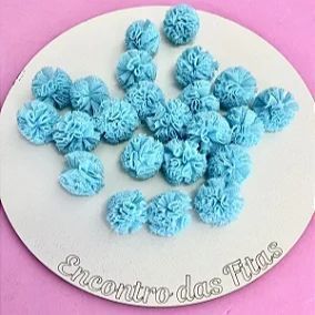 Pompom de Malha (renda)- 2,5cm - Azul Piscina
