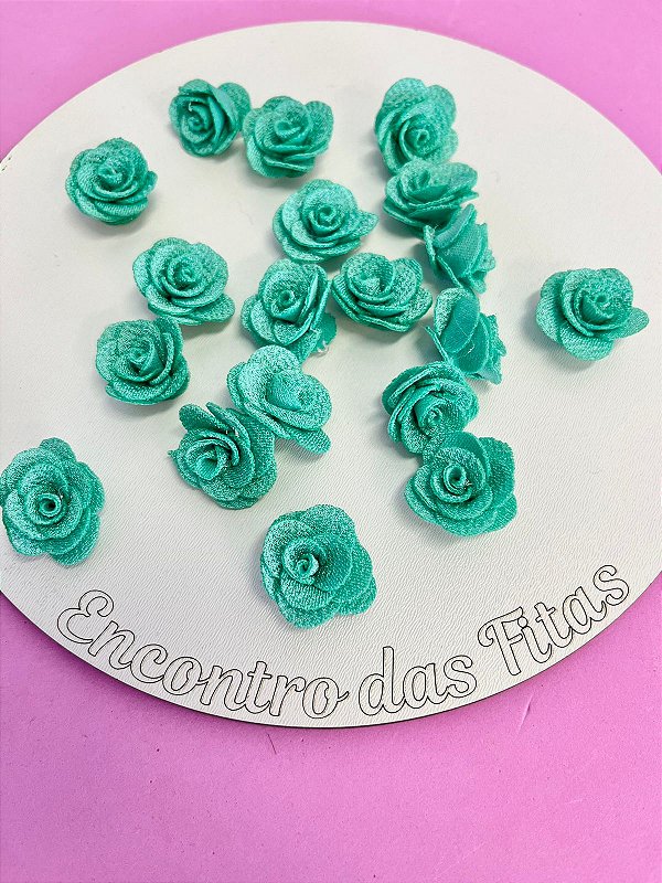 Flor de Poliéster Verde Tifany (2,5cm)