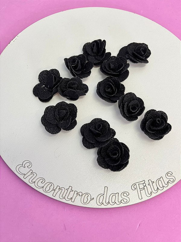 Flor de Poliéster Preto (2,5cm)