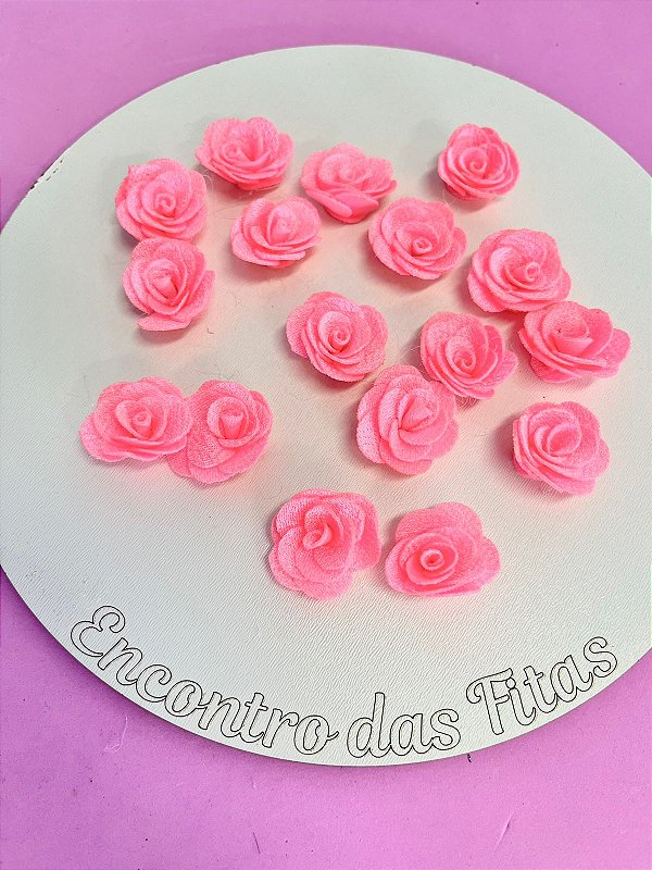 Flor de Poliéster Rosa Neon Claro (2,5cm)