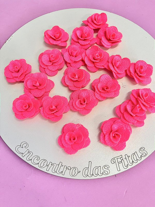 Flor de Poliéster Rosa Neon (2,5cm)