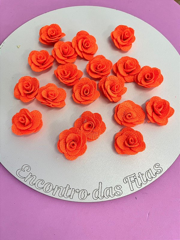 Flor de Poliéster Laranja Neon (2,5cm)
