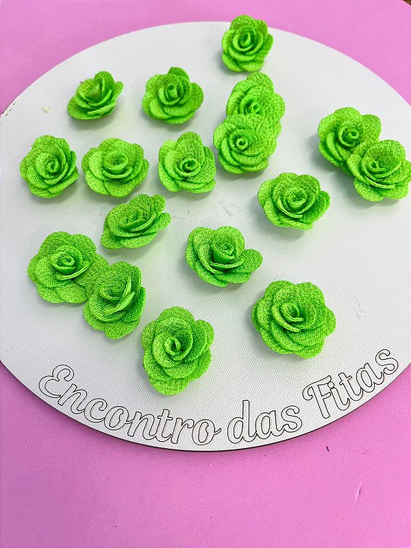 Flor de Poliéster Verde Neon (2,5cm)