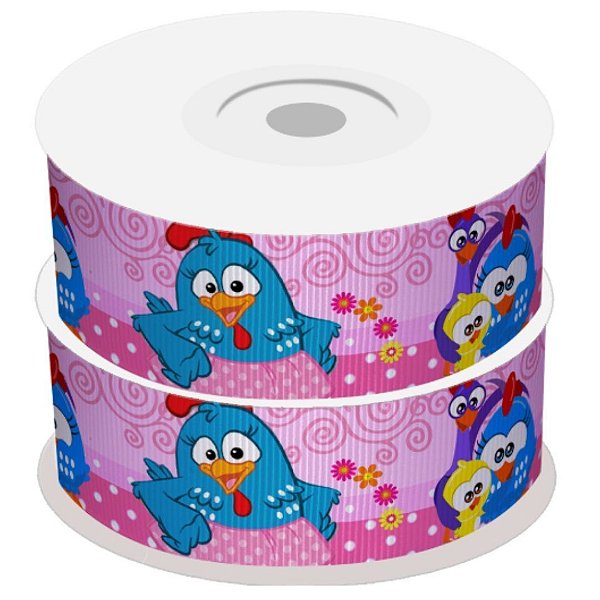 Fita de Gorgorão Estampada Sakura 38mm Galinha Pintadinha - Metro