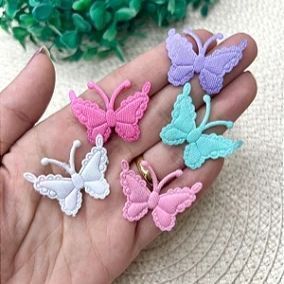 Aplique Borboleta Prensada Cores Candy - 10 unidades mista