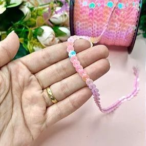 Fio Cordão de Paetê 6mm Rosa Furtacor - Metro