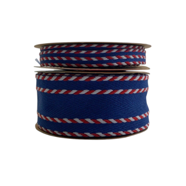 Fita Sinimbu Pesponto Naval Azul Marinho com Vermelho