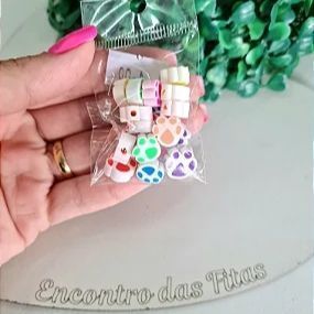 Entremeio de Fimo Patinhas Coloridas 20 unidades