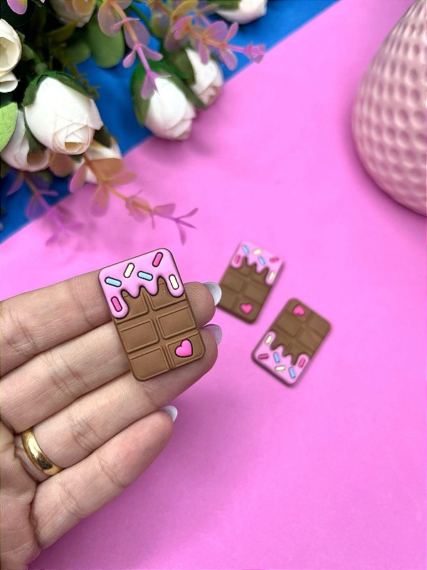 Aplique Emborrachado Barra de Chocolate - Unidade