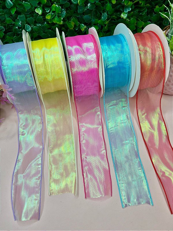 Fita Importada Organza Holográfica 38mm - Metro