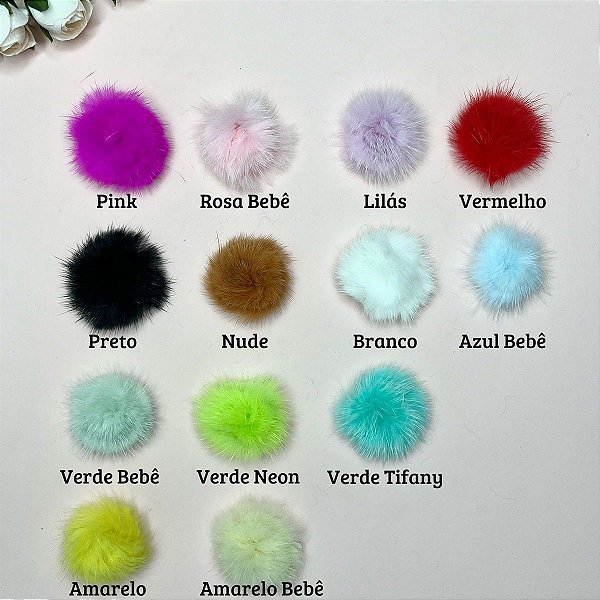 Pompom Baixo M (3,5cm) - Unidade amarelo